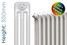 DQ-MD3-300-TH - DQ Modus 3 Column Horizontal Radiator H300mm x W300mm DQ-MD3-300-TH - DQ Modus 3 Column Horizontal Radiator H300mm x W300mm